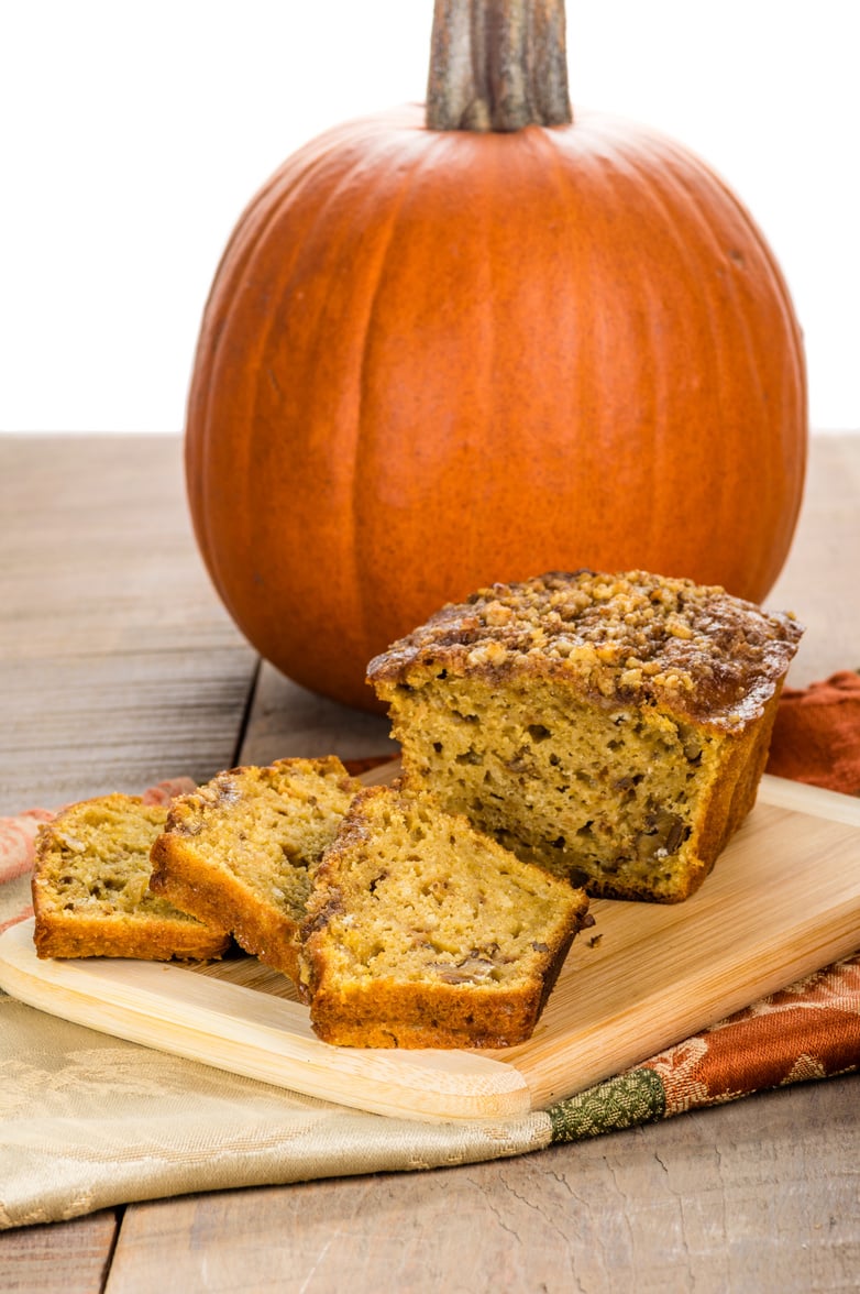 Pumplin walnut bread on cutting board